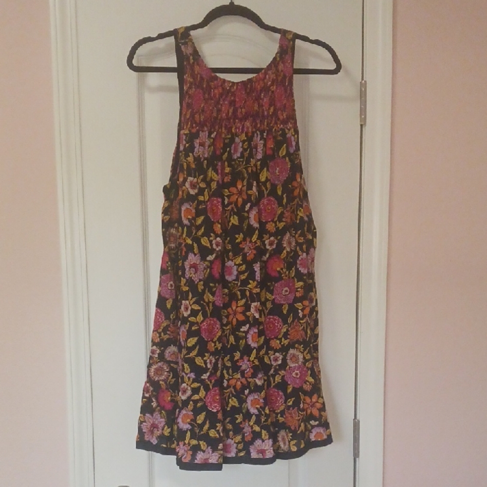 Free People Black Dress with Floral Accents